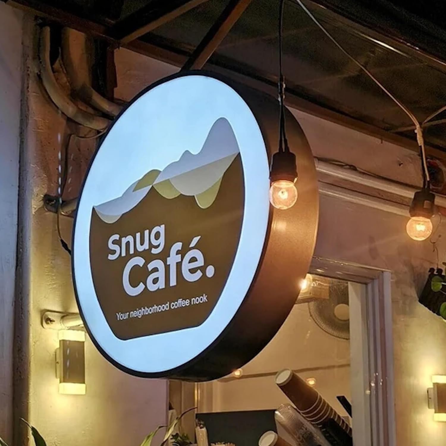 Custom Wall Mount Display Sign With LED Light - Full Customizable Luminescent Signage Decor For Advertising- Tension Fabric Backlit logo Sign With High Def Printing For Retails, Restaurants, Offices (Wall Mount LED Display)