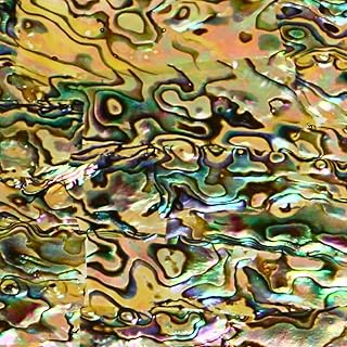 Abalone Shell Inlay Veneer for DIY or Professional Inlay Embellishments - Sustainable New Zealand Paua Natural Light- With 3M Double Sided Tape Backing - 9.45"X2.75"