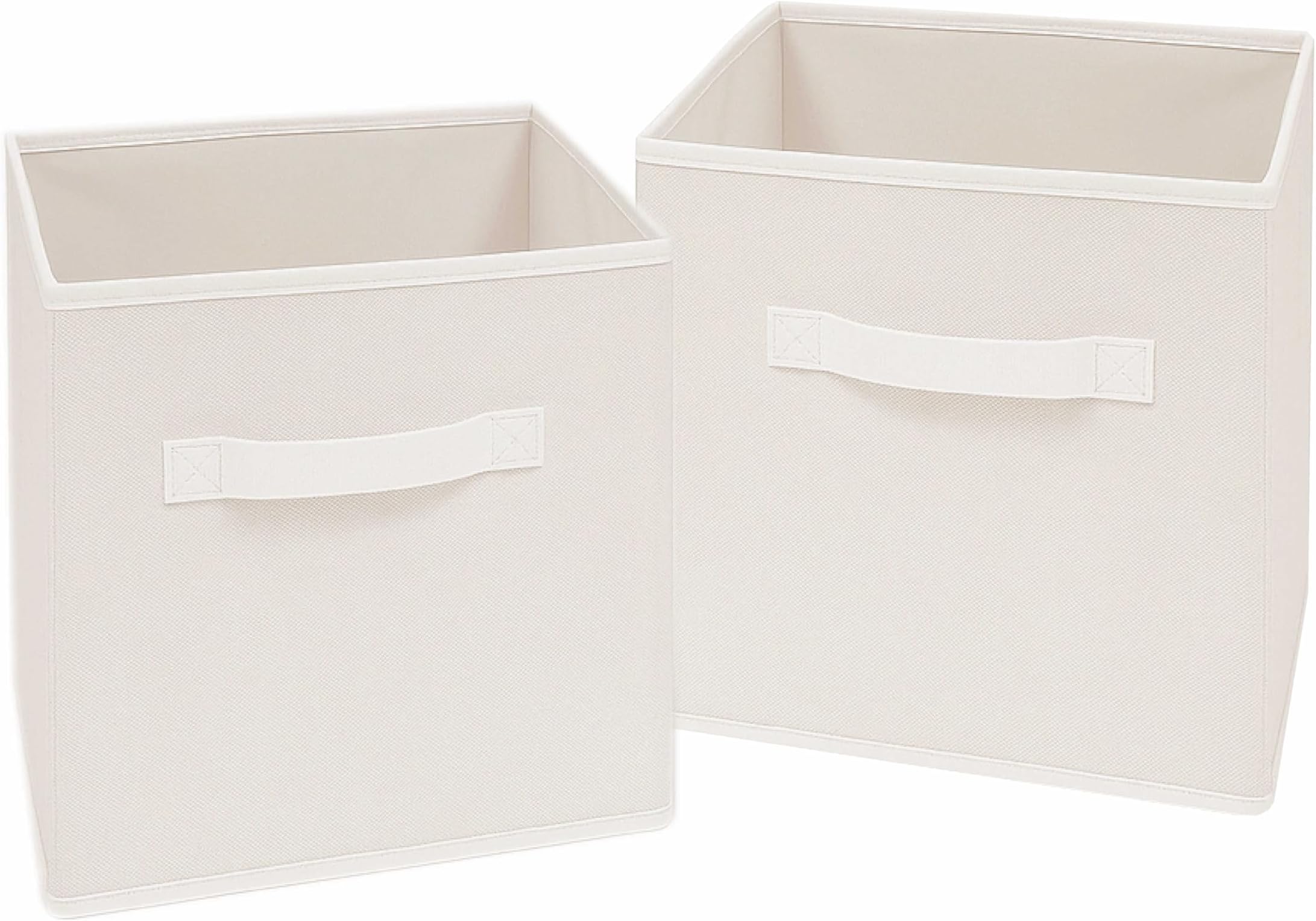 Clay Roberts Storage Cubes, Storage Boxes, Pack of 2, White, Fabric Basket Set for Storage Units, 25cm x 25cm x 25cm, White Baskets, Boxes, Box, Unit Cubes