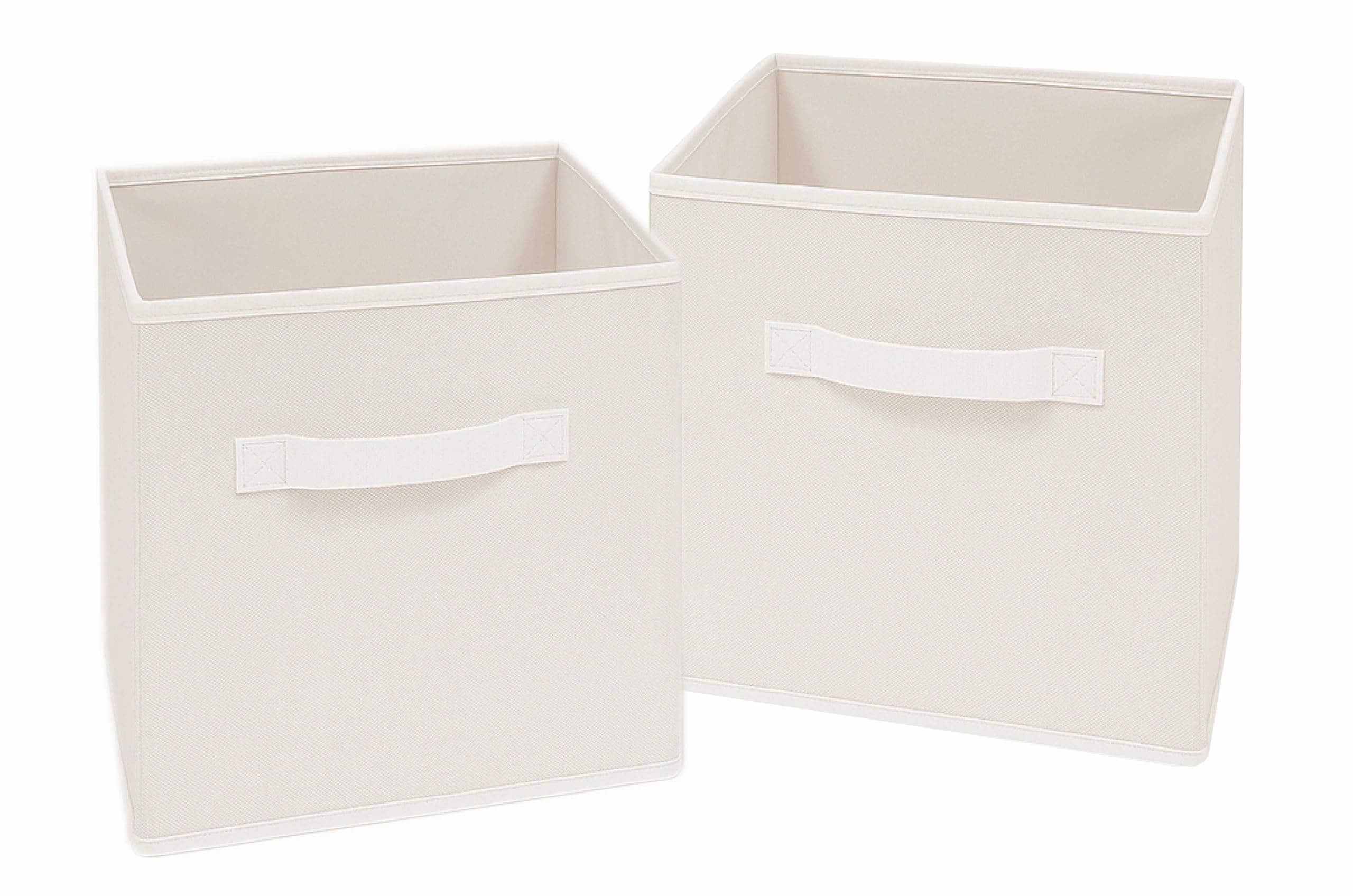 Clay Roberts Storage Cubes, Storage Boxes, Pack of 2, White, Fabric Basket Set for Storage Units, 25cm x 25cm x 25cm, White Baskets, Boxes, Box, Unit Cubes