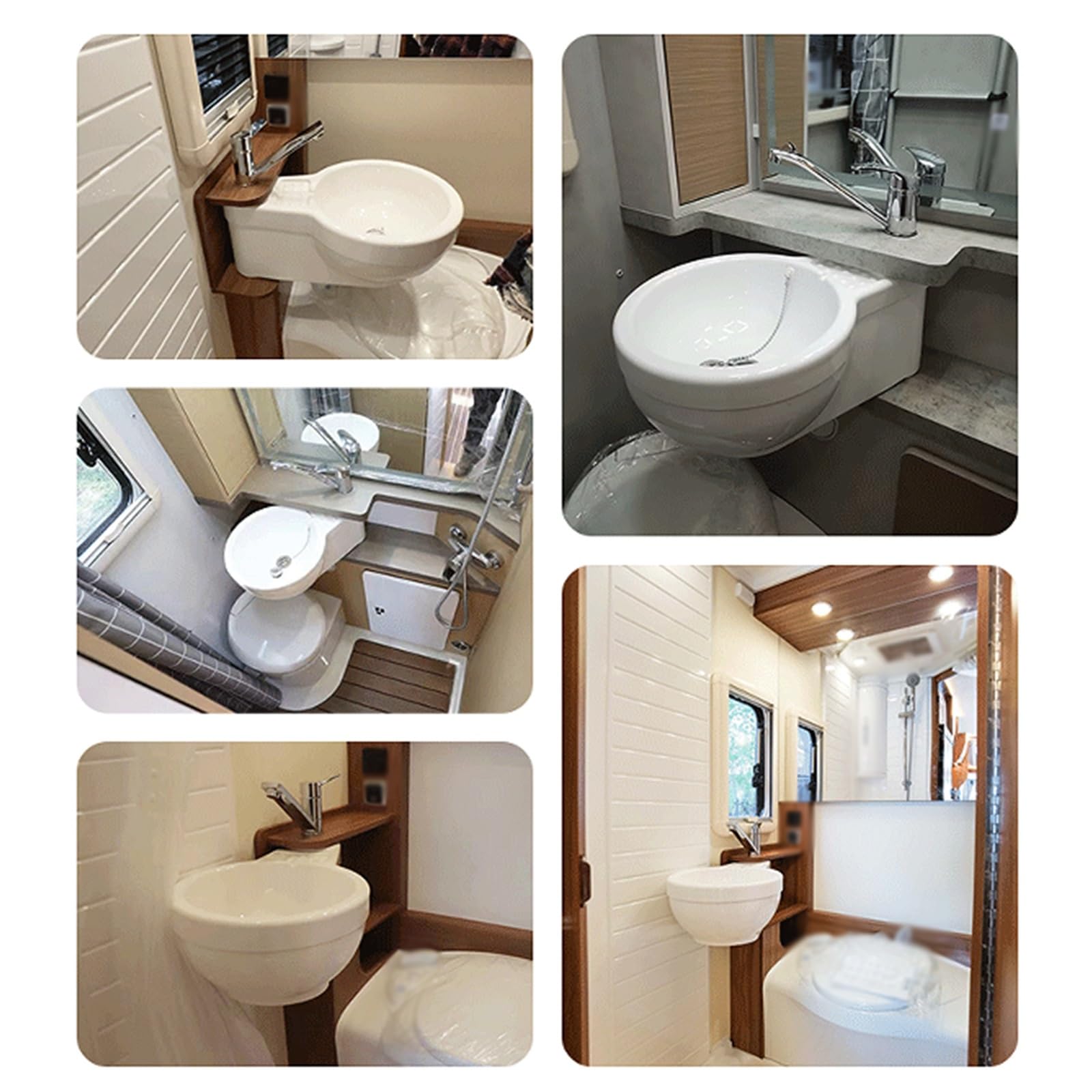 Giratorio Fregadero Camping, Lavabo Caravana con Grifo, Fregadero Cocina de Acrílico, Incluye Desagüe, Apto para Bar, Cocina y Autocaravana