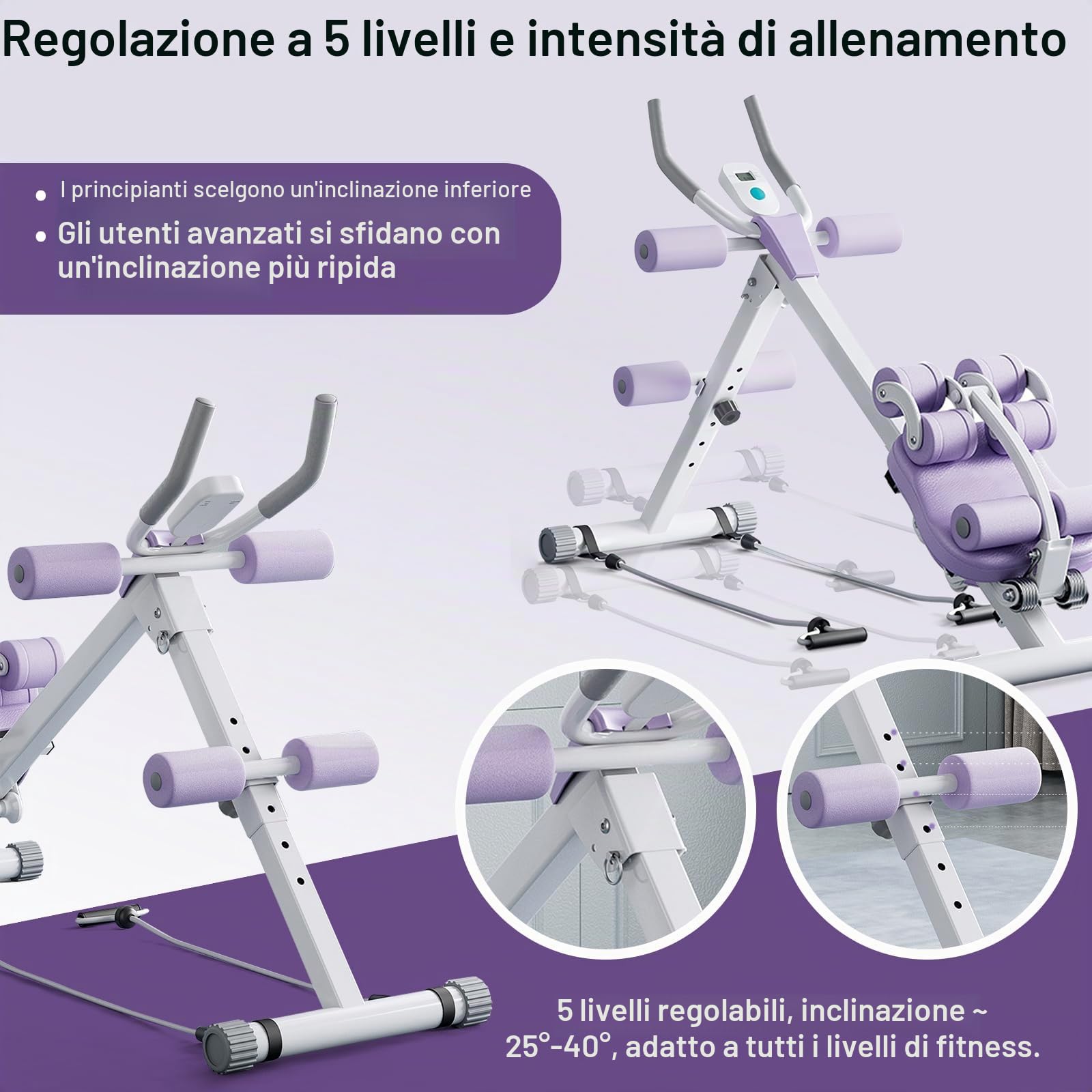 Attrezzi per Addominali, Panca Palestra Pieghevole per Allenamento Casa