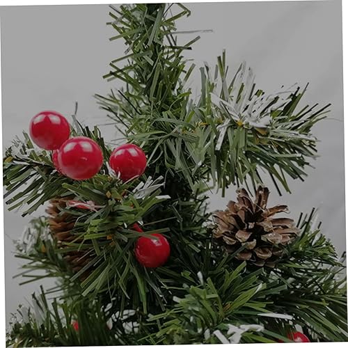 Miniatura 3 de NOLITOY Árbol de Navidad artificial, árbol de Navidad artificial, bayas rojas, decoración de fiesta de Navidad, decoración de escritorio, decoración