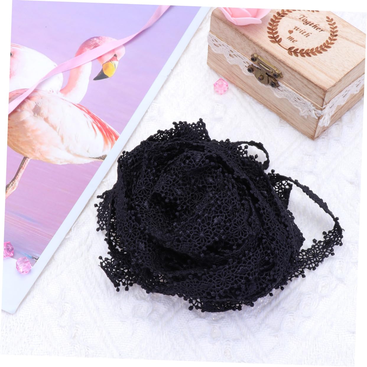 SHINEOFI 3piezas Ribete De Encaje Negro De Yardas Trim De Encaje Bordado Para Decoración De Ropa Manualidades y Bodas Material Suave y Cómodo Para Vestidos y Accesorios Diy