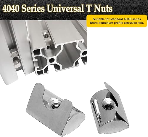 Miniatura 2 de 20 tuercas enrollables M5 T serie 4040 universal con hoja de resorte para perfil de aluminio de ranura de 0315in M5