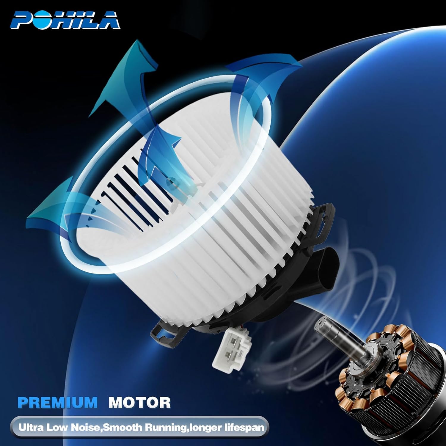 HVAC Heater Blower Motor with Fan Cage Compatible with Mazda 3 2010-2013, Replace# BBM4-61-B10, BM 4072C, TYC700284, 76930