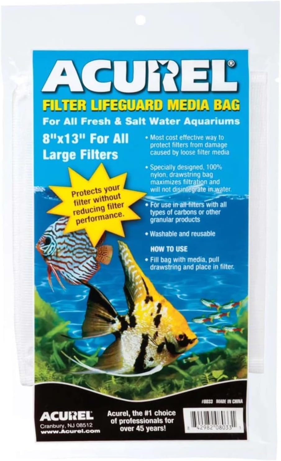 Acurel Filter Drawstring Lifeguard Media Bag, 8-Inch by 13-Inch