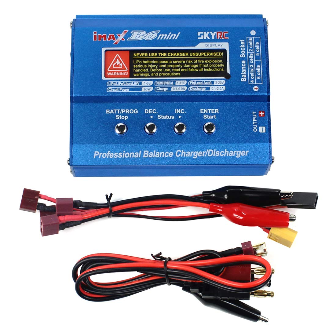 QWINOUT B6 Mini 60w Balance Charger Discharger NiMh/NICD Charging Re- Mode for RC Battery Lipo Helicopter Drone