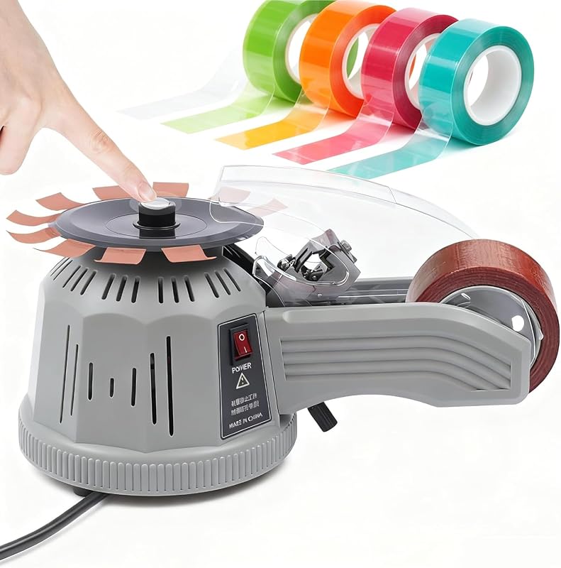 Máquina cortadora de disco rotativo de cinta dispensadora de cinta automática eléctrica | Longitud de corte ajustable de 0,24 a 2,36 pulgadas, ancho de cinta de 0,12 a 0,98 pulgadas para cinta adhesiva/cinta de doble cara/cinta resistente a altas temperaturas para oficina, etc.
