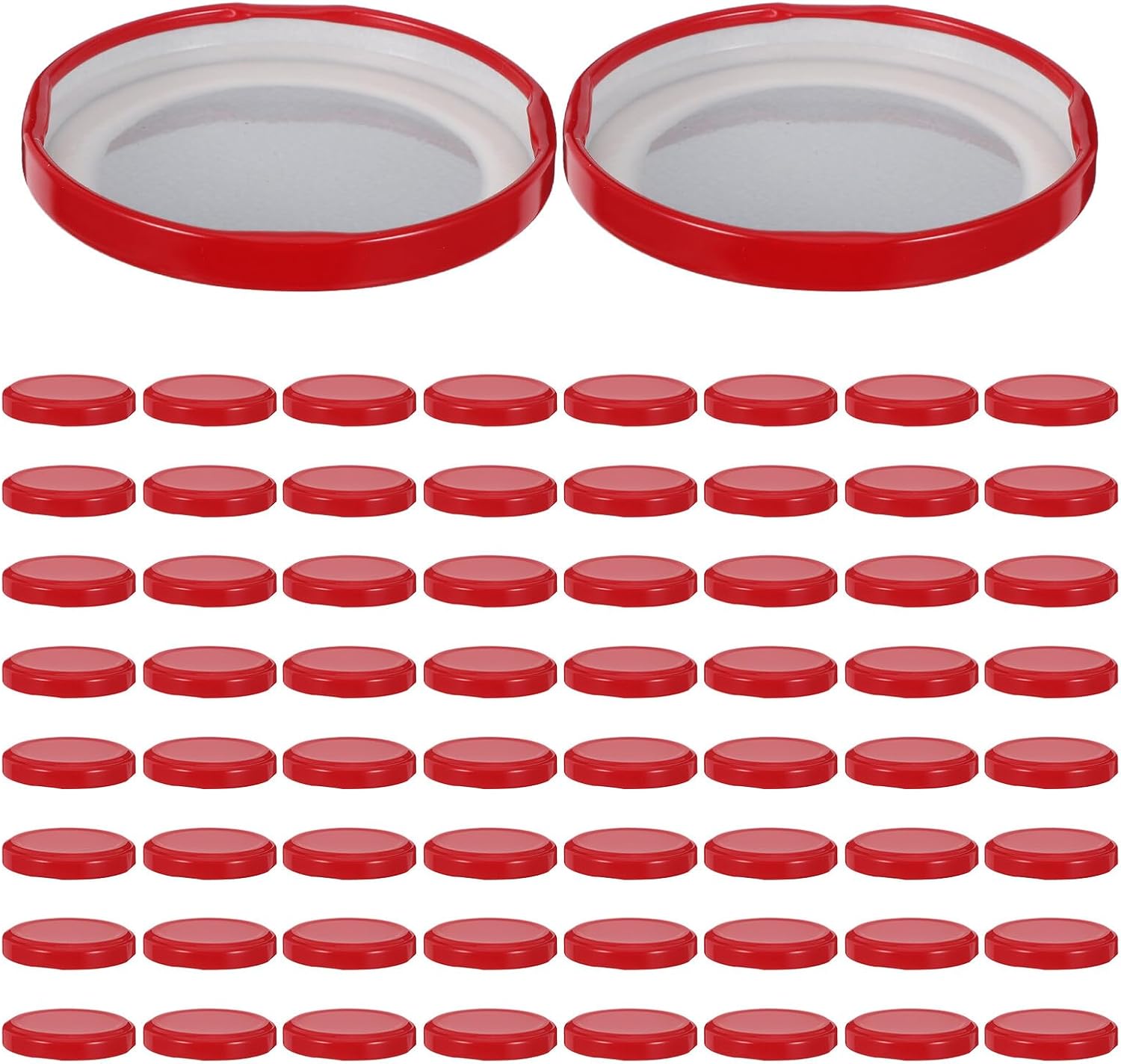 100pcs 66mm Mason Jar Lids Tin Sealing Covers for Regular Mouth Jars Reusable Metal Screw Caps Airtight Kitchen Storage for Canning and Jam Preservation