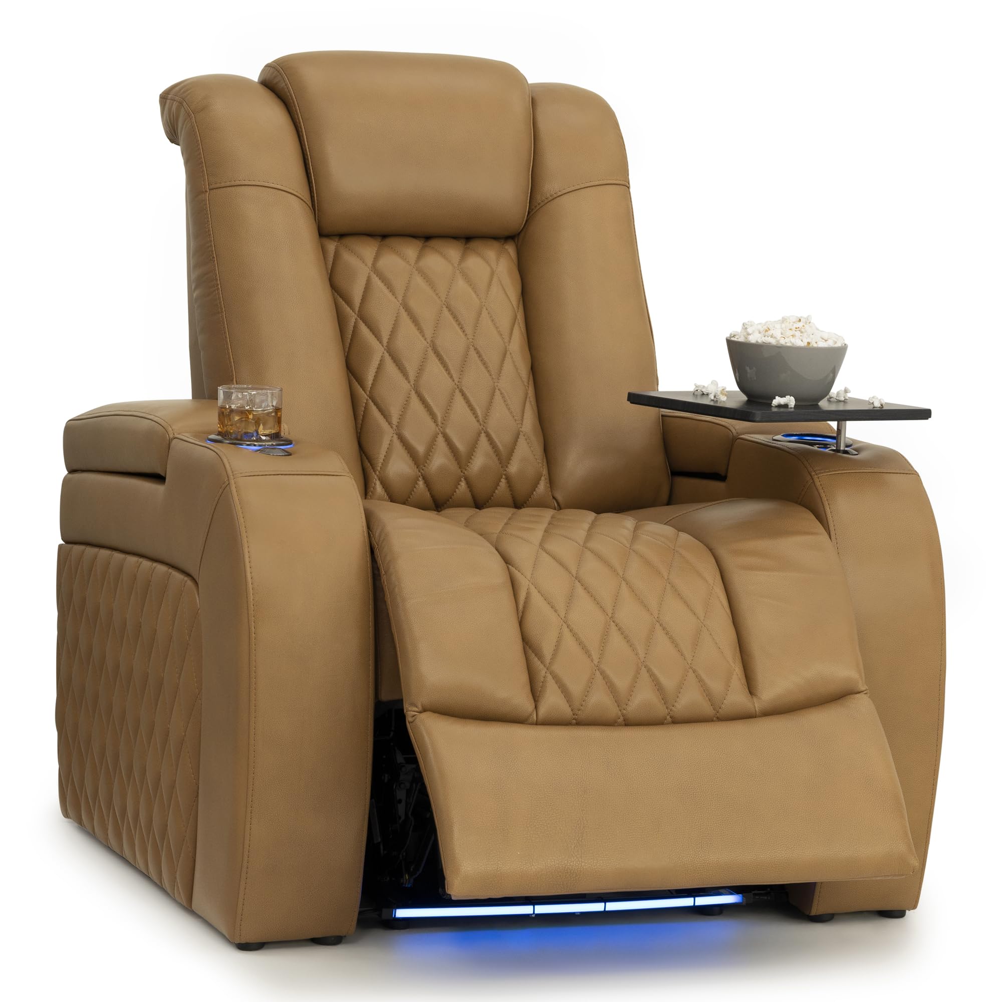 Seatcraft Diamante Home Theater Seating Tan Oak Single Recliner