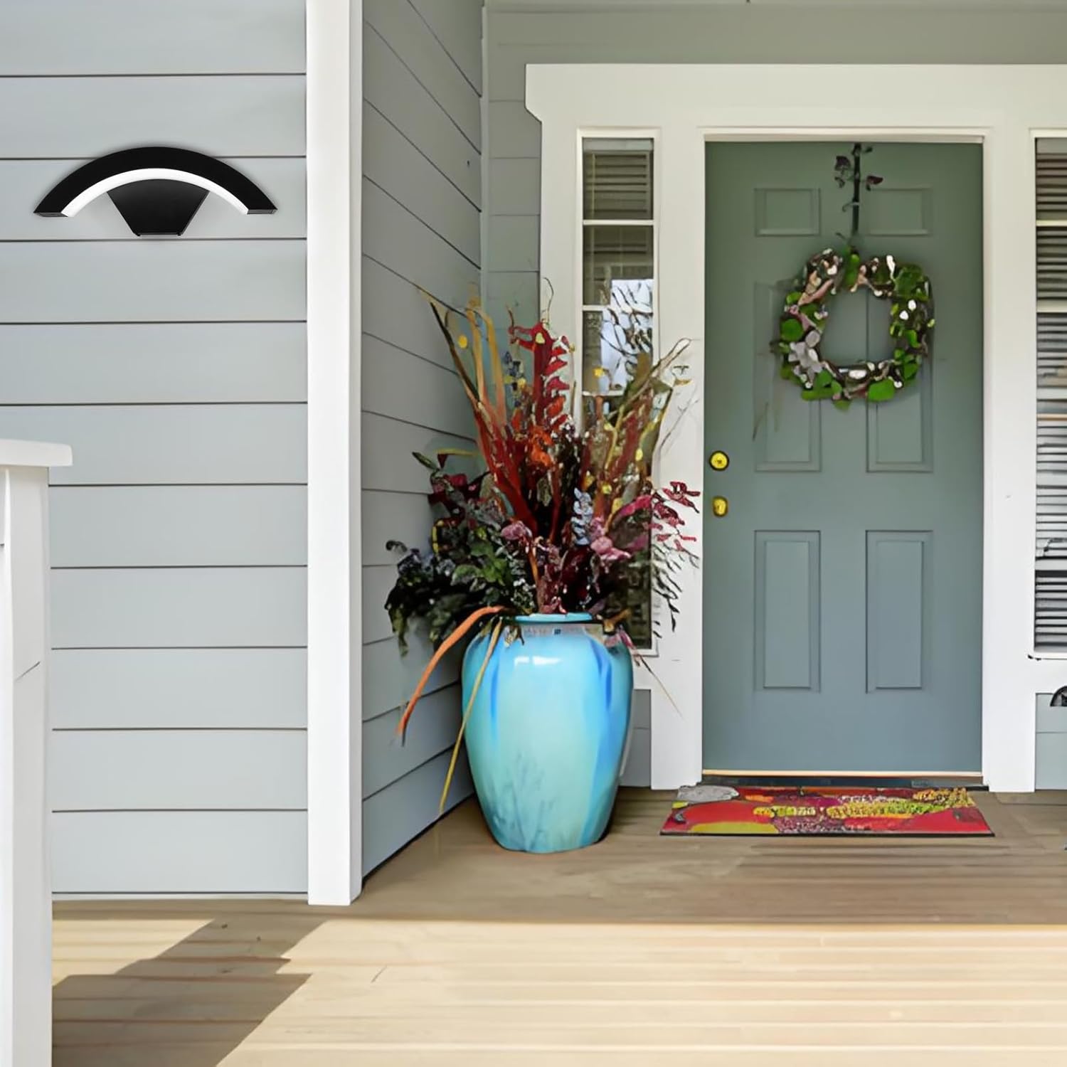 Kawell 18W Creative LED Wall Light Outdoor Modern Sconce Hardwired Waterproof Porch Light Wall Mount for Hallway Balcony Garage Garden, Cold White