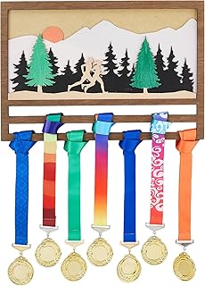 SUPERDANT Sports Medal Hanger Display Medal Hanger Medal Holder Display Award Wood Medal Organizer Lanyard Ribbon Display Holder Rack Wall Mounted Race Medal Hook Gifts for Athletes