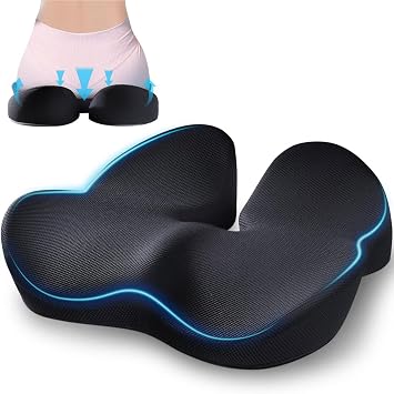 Washable Coccyx Relief Seat Cushion With Memory Foam For Office Chair Vehicle Home Ergonomic Design