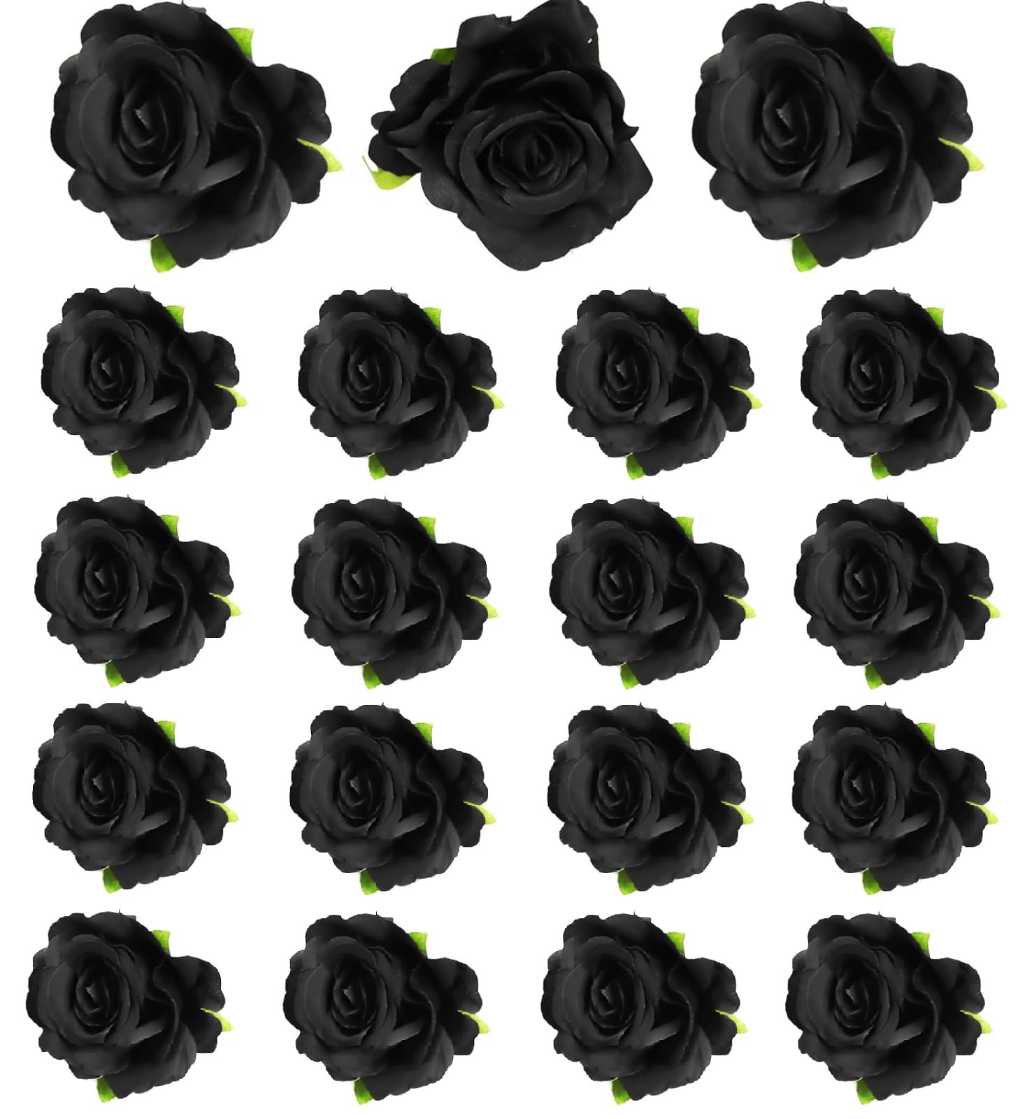 Amazon｜siawadeky 造花 バラ 黒 16個セット ローズ 花のみ 造花