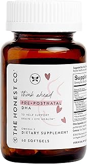 The Honest Company Think Ahead Pre + Postnatal DHA Supplement | NSF-Certified, Non-GMO | 60 Count Softgels
