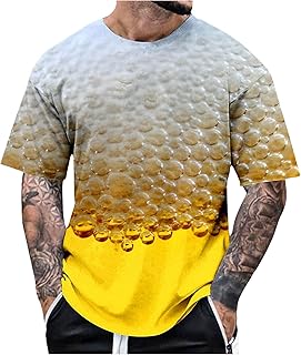 Camiseta de compresión para hombre, color azul, con estampado de cerveza Oktoberfest, camiseta para adolescentes, sin vientre