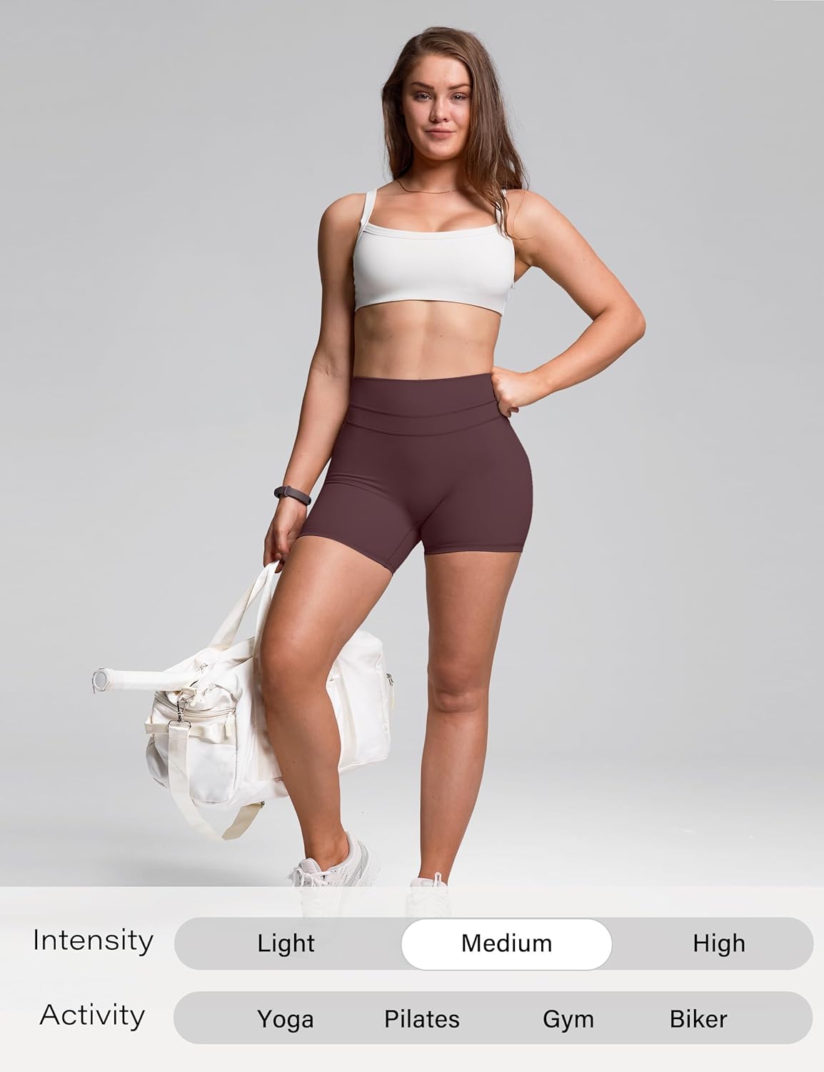 Sogetdo Biker Shorts Women High Waisted V Back Buttery Soft Spandex Athletic Workout Yoga Pilates Running Gym Shorts - Image 7