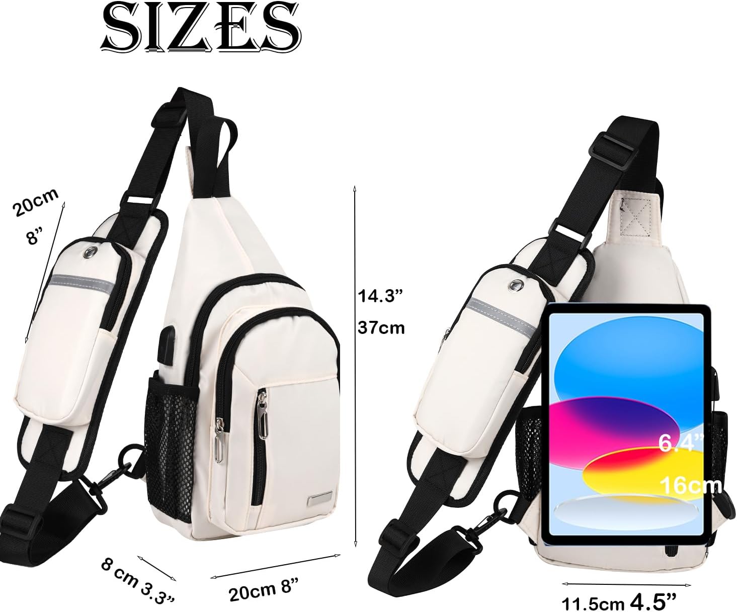 JENAGREEN Waterproof Sling Backpack Crossbody Sling Bag for Women Men, Multipurpose Travel Hiking Adjustable Chest Bag Casual Daypack - Image 7