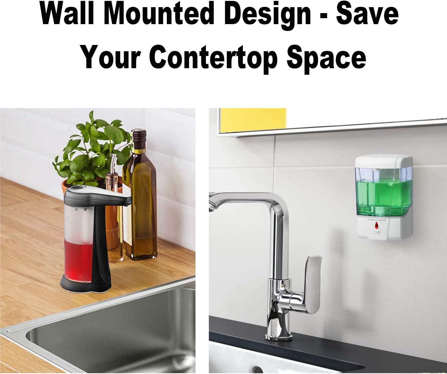 Kangler Automatic Soap Dispenser Wall Mount, 700ml Liquid Soap Dispenser for Kitchen Bathroom Hotel Commercial