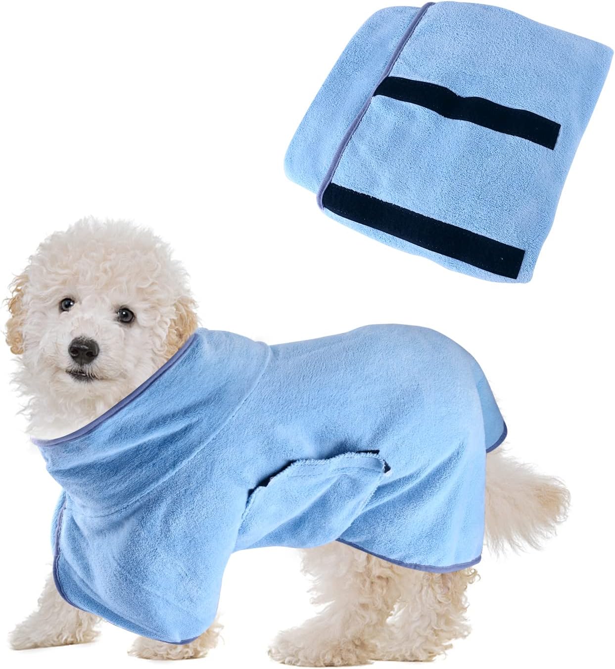 Dog Drying Coat, Dog Towel Bathrobe for Small, Medium Dogs Dressing