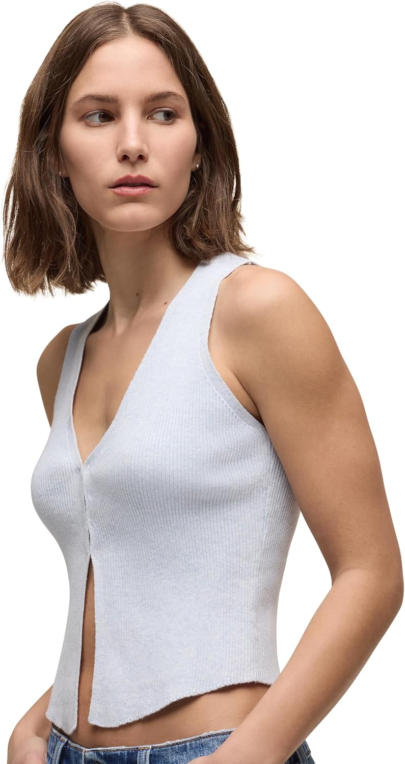 HUDSON Womens Sleeveless V-Neck Sweater - Image 4