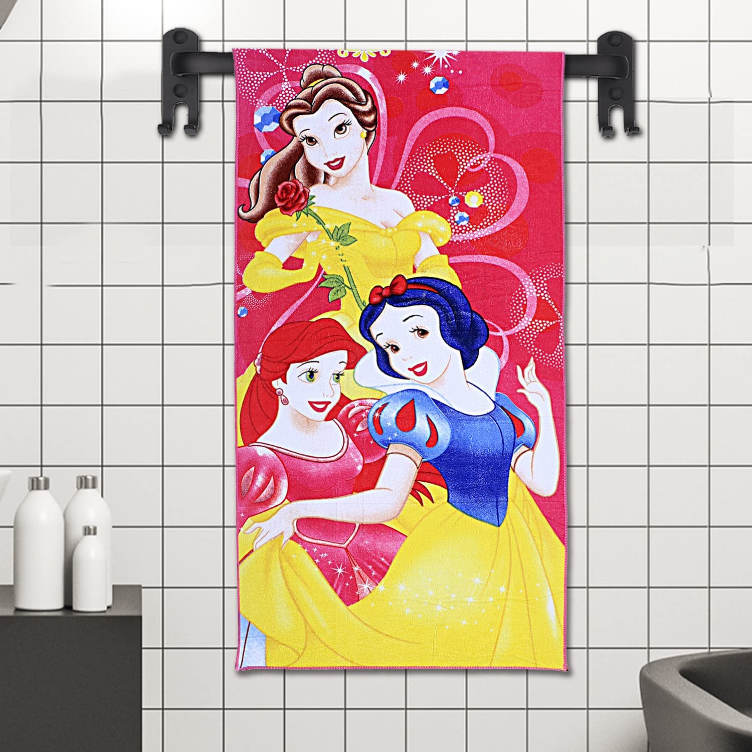 SAI-ENTERPRISES Microfiber Printed cartoon Bath Towel for Kids/girls in multicolor.(Princess) offers donot miss