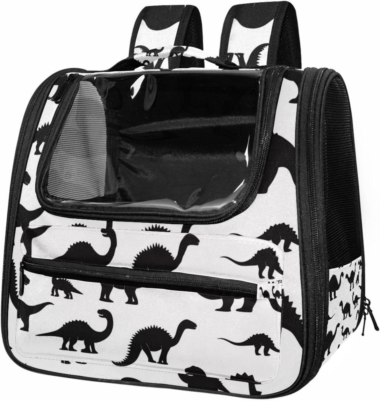 Portable Travel pet Backpack Carrier Hamster Bag Small Dog cat Carrier Breathable Hang Bag, Dinosaur Silhouette (49)