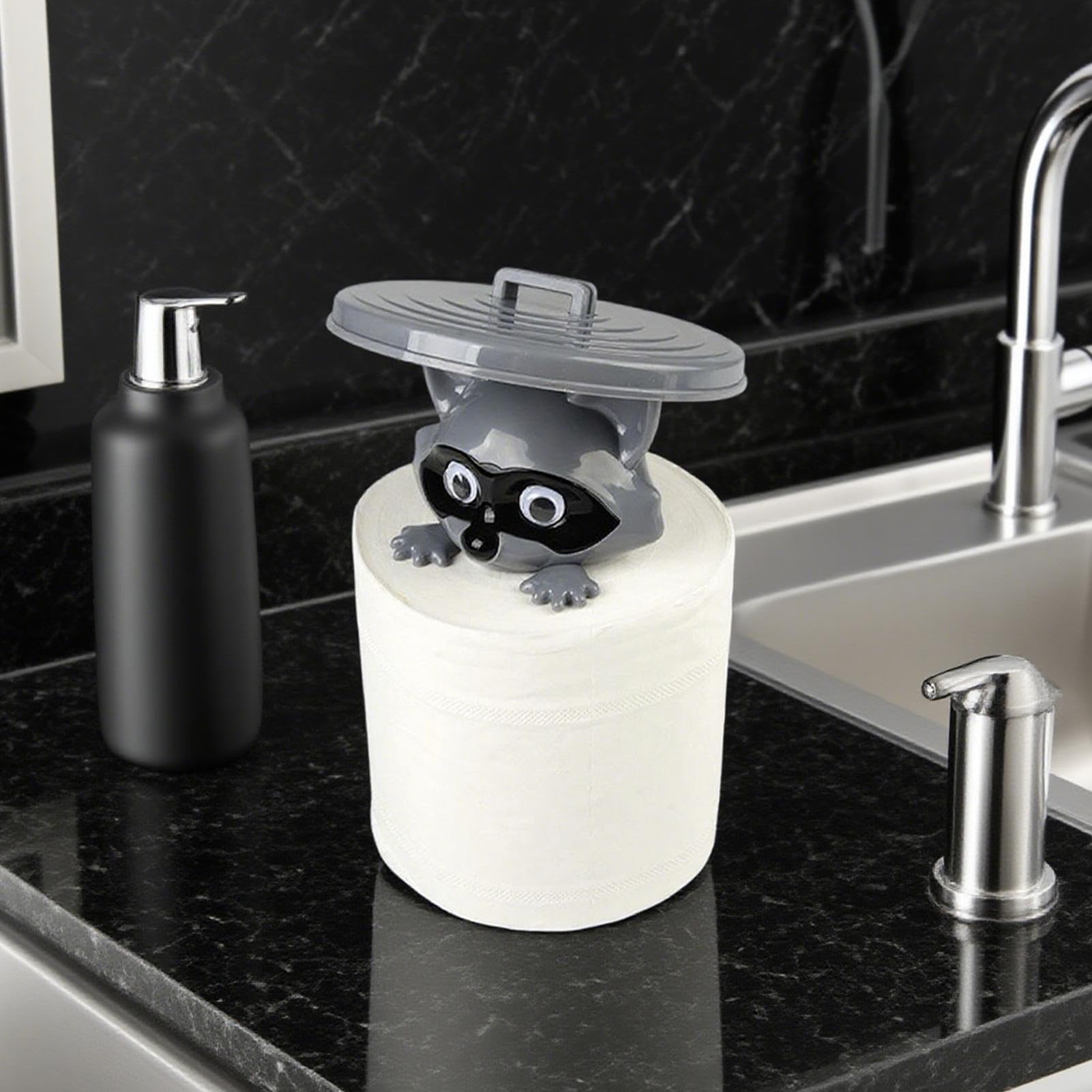 Lustiger Waschbär Toilettenpapierhalter - Harz Figur Für Badezimmer Deko