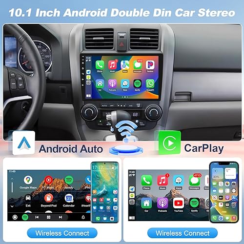 Miniatura 3 de Radio Android estéreo de 10.1 pulgadas con Apple Carplay inalámbrico y Android Auto, navegación GPS en el salpicadero 5G WiFi Bluetooth MirrorLinkFM