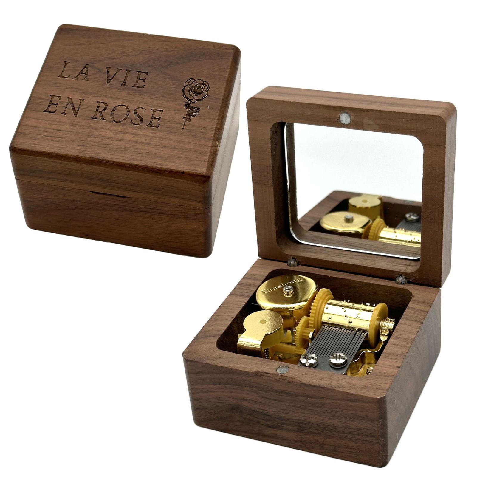 Amazon.com: Pursuestar Luxury Walnut Wood Music Box -La Vie En