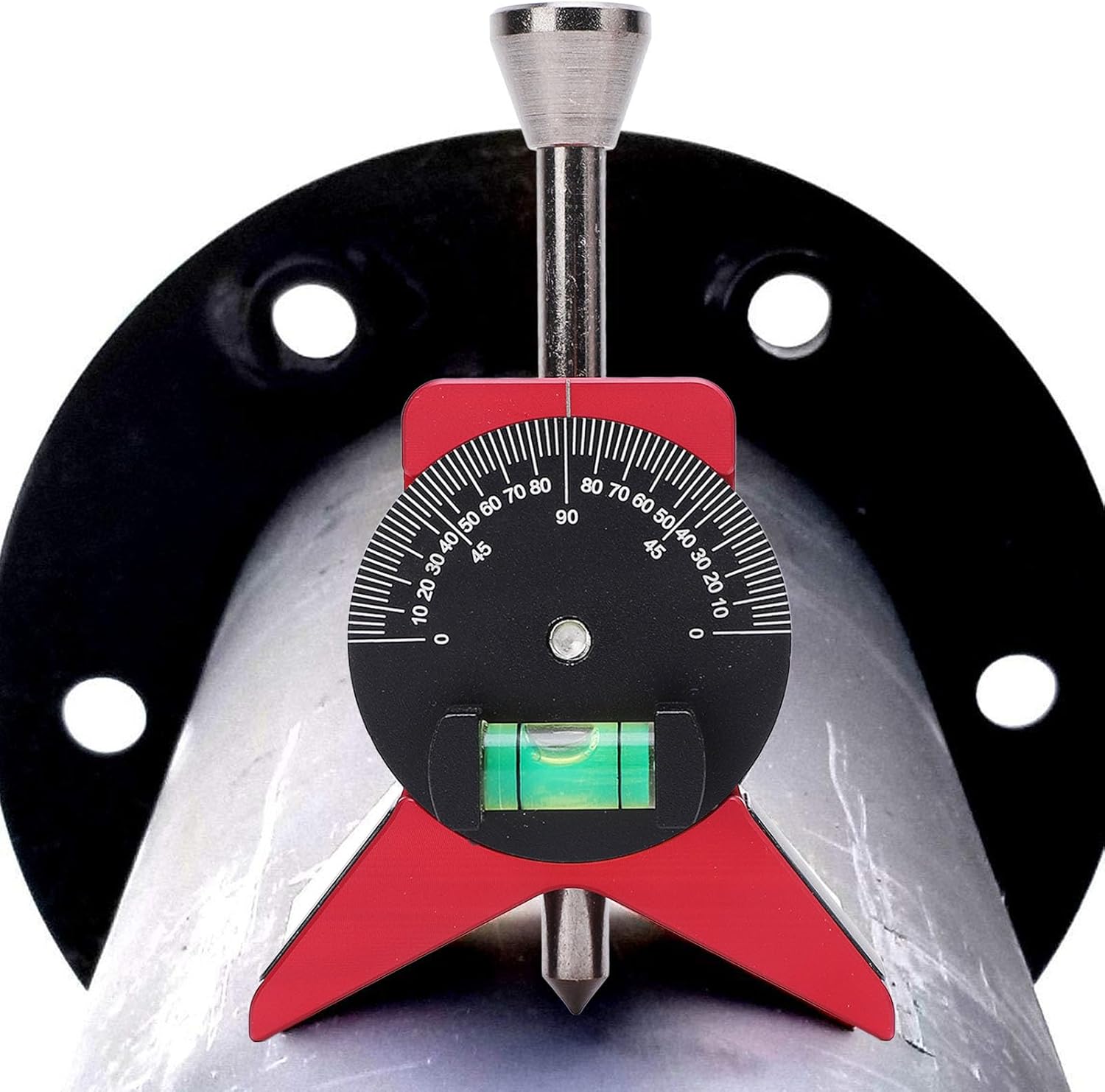 Pipe Center Finder, Pipe Marker Centering Tool, Pipefitter Tools with Magnetic Centering Head, Y Shaped, Pipe Fitting Tools with Adjustable Scale Bubble Level Protractor