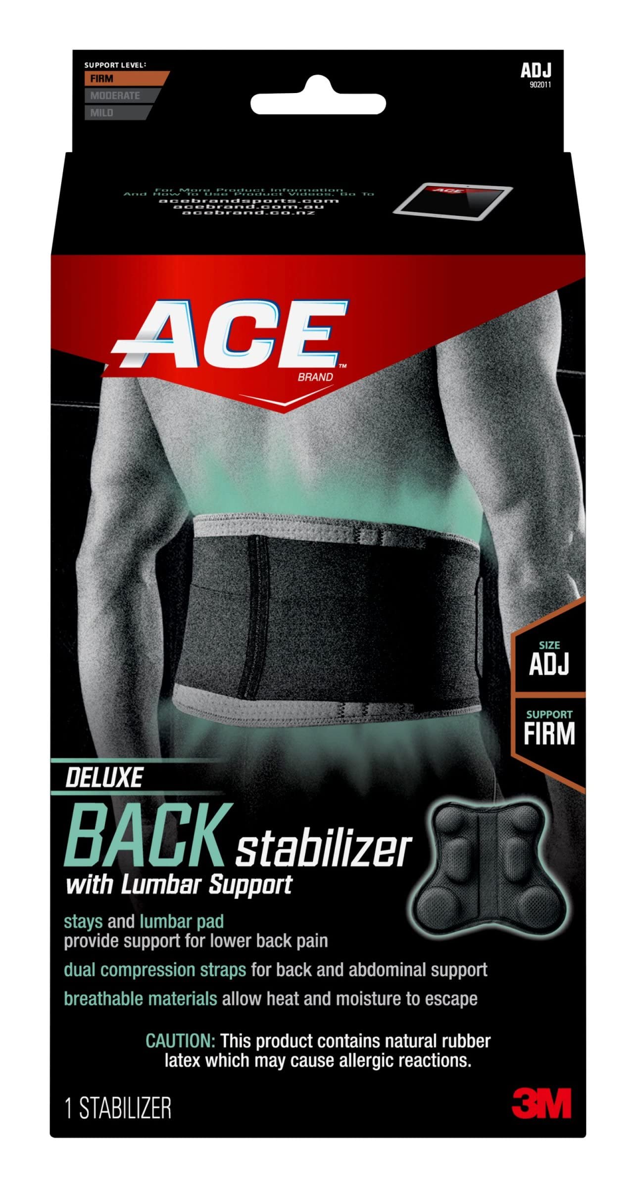 ACE, Sport Deluxe Back Stabilizer, Adjustable, 1 Count