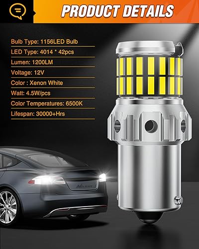 Miniatura 9 de Nilight 7440 7443 T20 Bombillas LED de freno 4014 63SMD, luces de freno rojas de repuesto para luces de respaldo, luces traseras, intermitentesluces