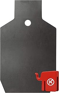 KRATE Tactical Elephant T-Post Target Hanger with 3/8" AR500 Steel Targets for Shooting - Made in USA - Easy Assembly - Built to Fit on Standard T-Post - Hang Metal Plates, Gongs, Torsos