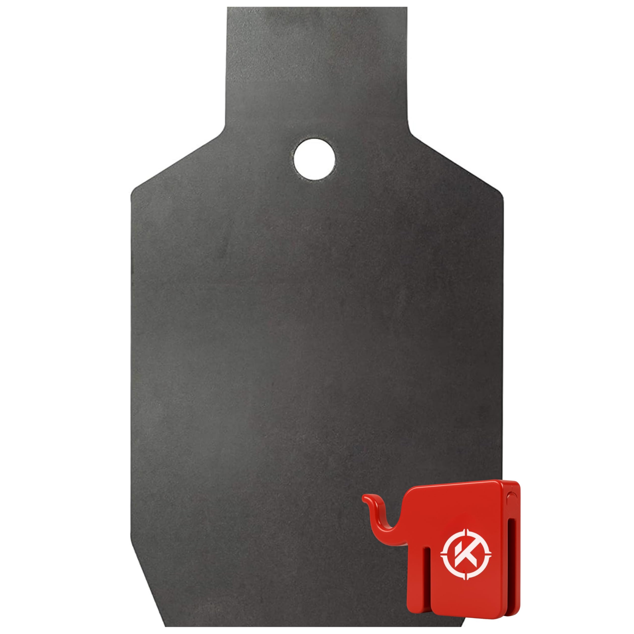 KRATE Tactical Elephant T-Post Target Hanger with 3/8" AR500 Steel Targets for Shooting - Made in USA - Easy Assembly - Built to Fit on Standard T-Post - Hang Metal Plates, Gongs, Torsos
