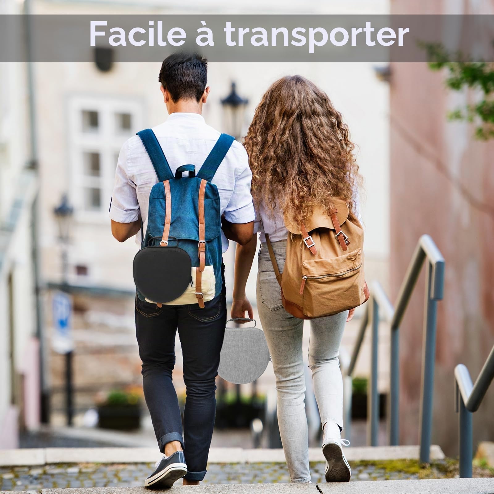 ProCase Étui Transport Rigide pour AirPods Max 2020/2024 avec Couvercle et Pochette en Filet, Noir