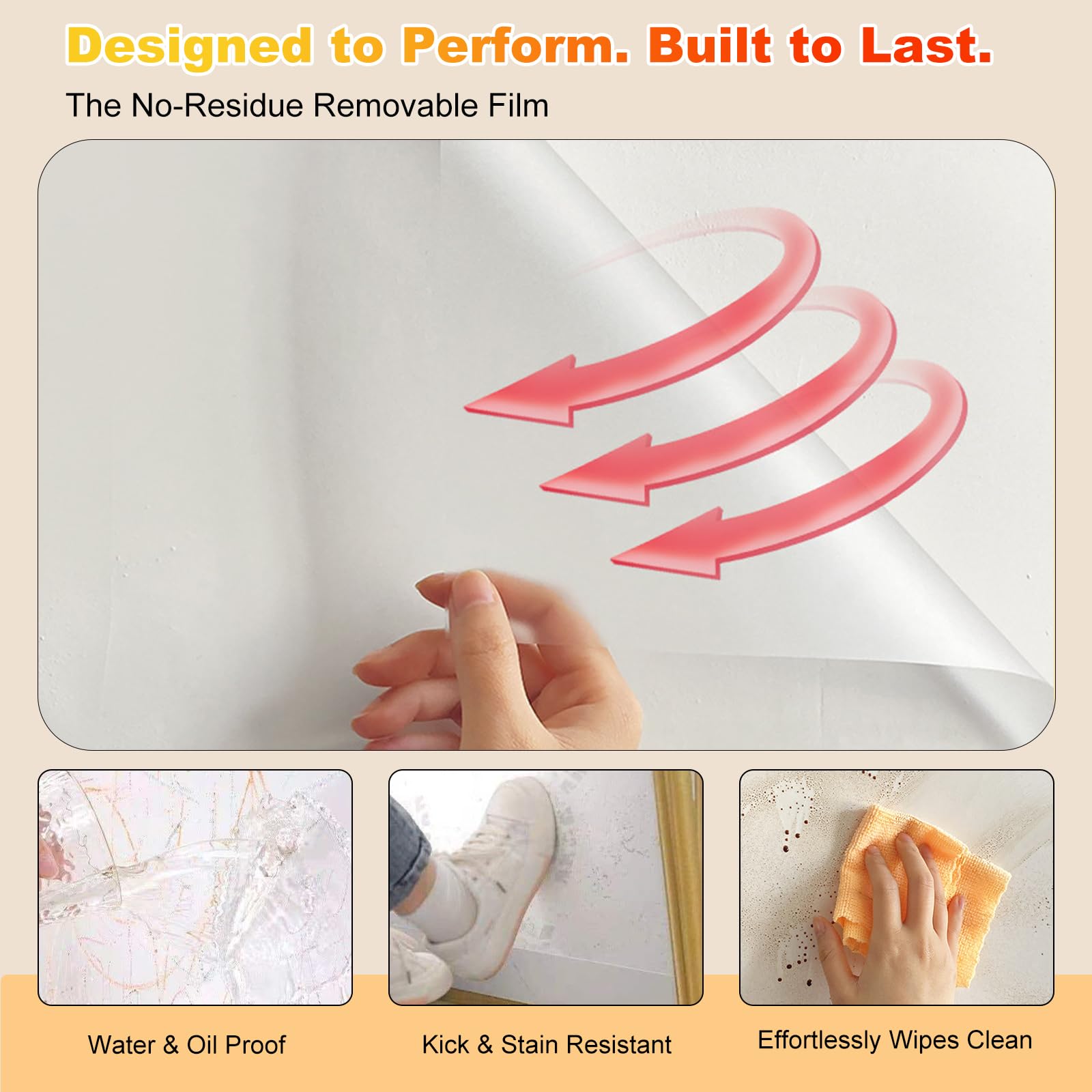 Static Cling Wall Protector - No Residue! -4 Static Cling Wall Protector - No Residue! -4