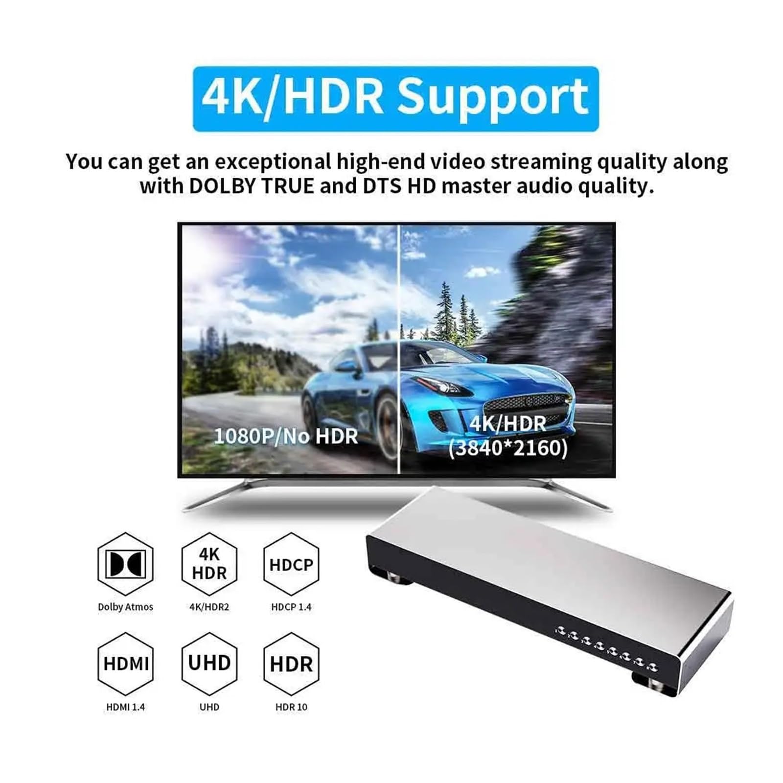 Conmutador de vídeo, Conmutador 4K, conmutador de vídeo 8 en 1, puertos, dispositivo for compartir, impresora, Control interruptor KVM, ordenadores