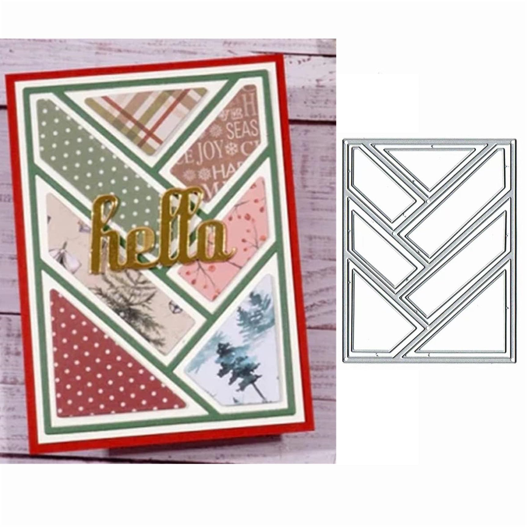 Ammsochy Cutting Dies Metal Stencils Scrapbooking Tools Flowers Lace Frame DIY Embossing Template for Paper Card Making Album Arts Crafts Supplies (Rectangle Grid-14x10cm) - die cutting and embossing | Mubboo