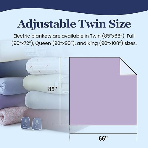 Miniatura 3 de Thermee Micro Flannel - Manta eléctrica térmica tamaño King con sherpa, lavar y secar a máquina, temporizador y apagado de seguridad, 100 pulgadas