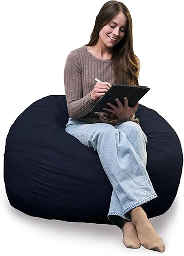 Miniatura 30 de Big Joe Fuf Silla Puf de Espuma de 5 Pies de Tamaño Extra Grande con Funda Extraíble para Niños, Adolescentes, Adultos, Onyx Lenox, Poliéster Tejido