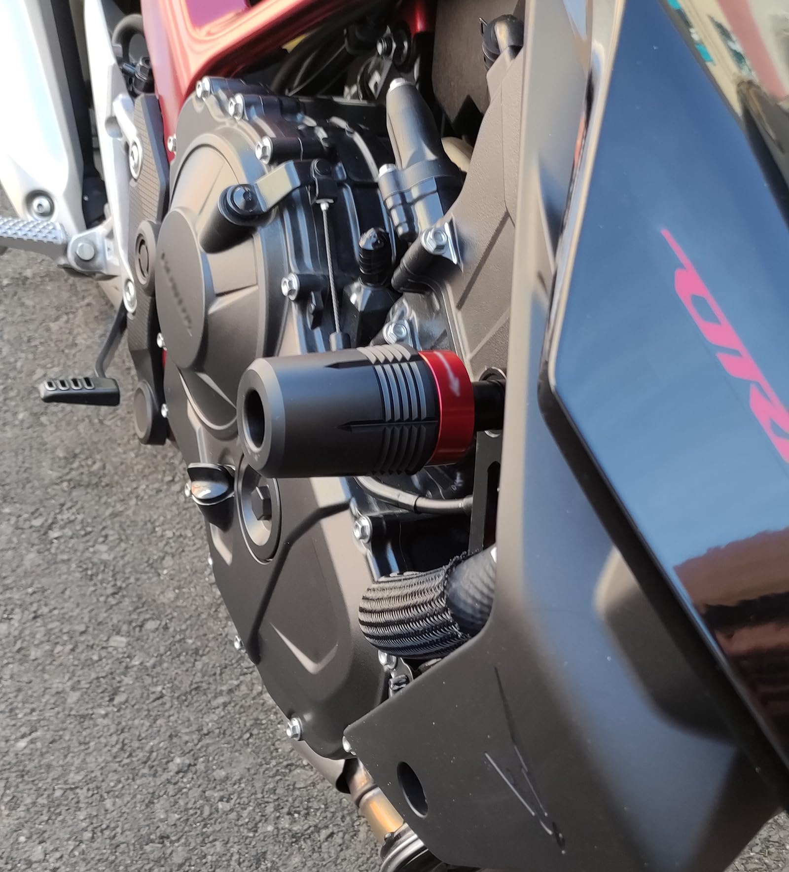 MOWOK Tamponi Paratelaio Moto Accessori per CB750 CB 750 HORNET CB1000 SP 2025 2023 2024 TRANSALP XL 750 Anti Caduta Protezione Cursori telaio transalp750 (rosso)