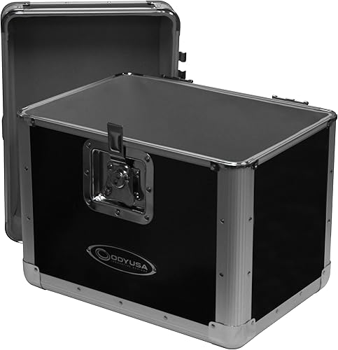 Miniatura 2 de Odyssey KROM Series - Estuche para 70 discos de vinilo individuales de 12 pulgadas y LPs con interior forrado de espuma, bloqueo seguro y asa, color