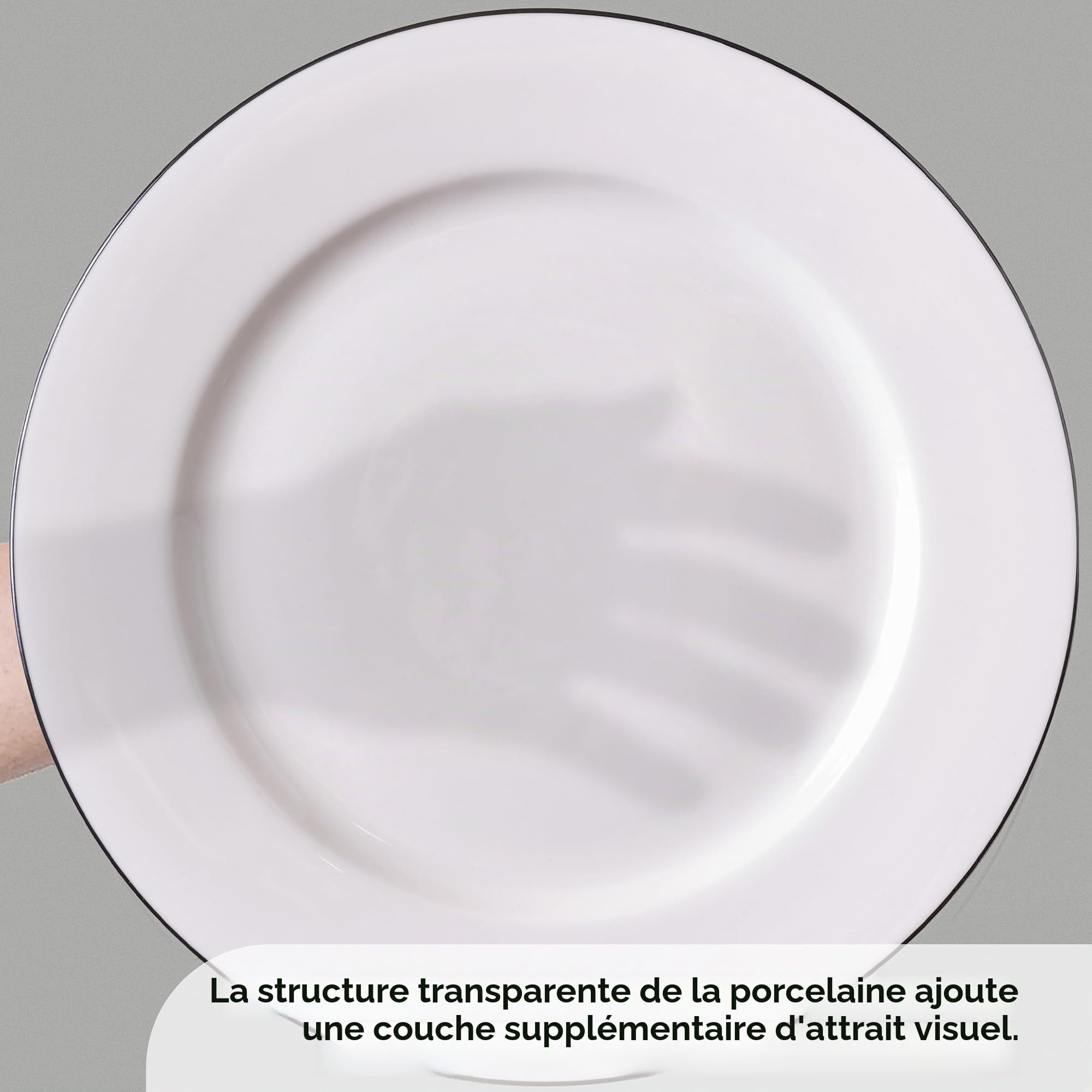 Karaca Lexi Platin Service De Table 56 Pièces Pour 12 Personnes Service De Vaisselle Pour 6 Personnes Avec Tasse Service De Table En Porcelaine
