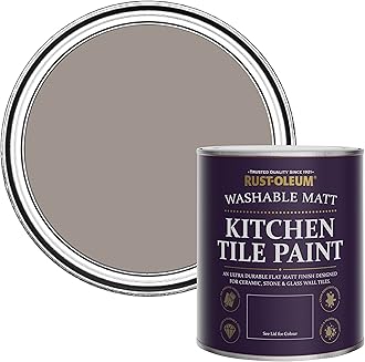 Rust-Oleum Brown water resistant Kitchen Tile Paint in Matt Finish - Whipped Truffle 750ml