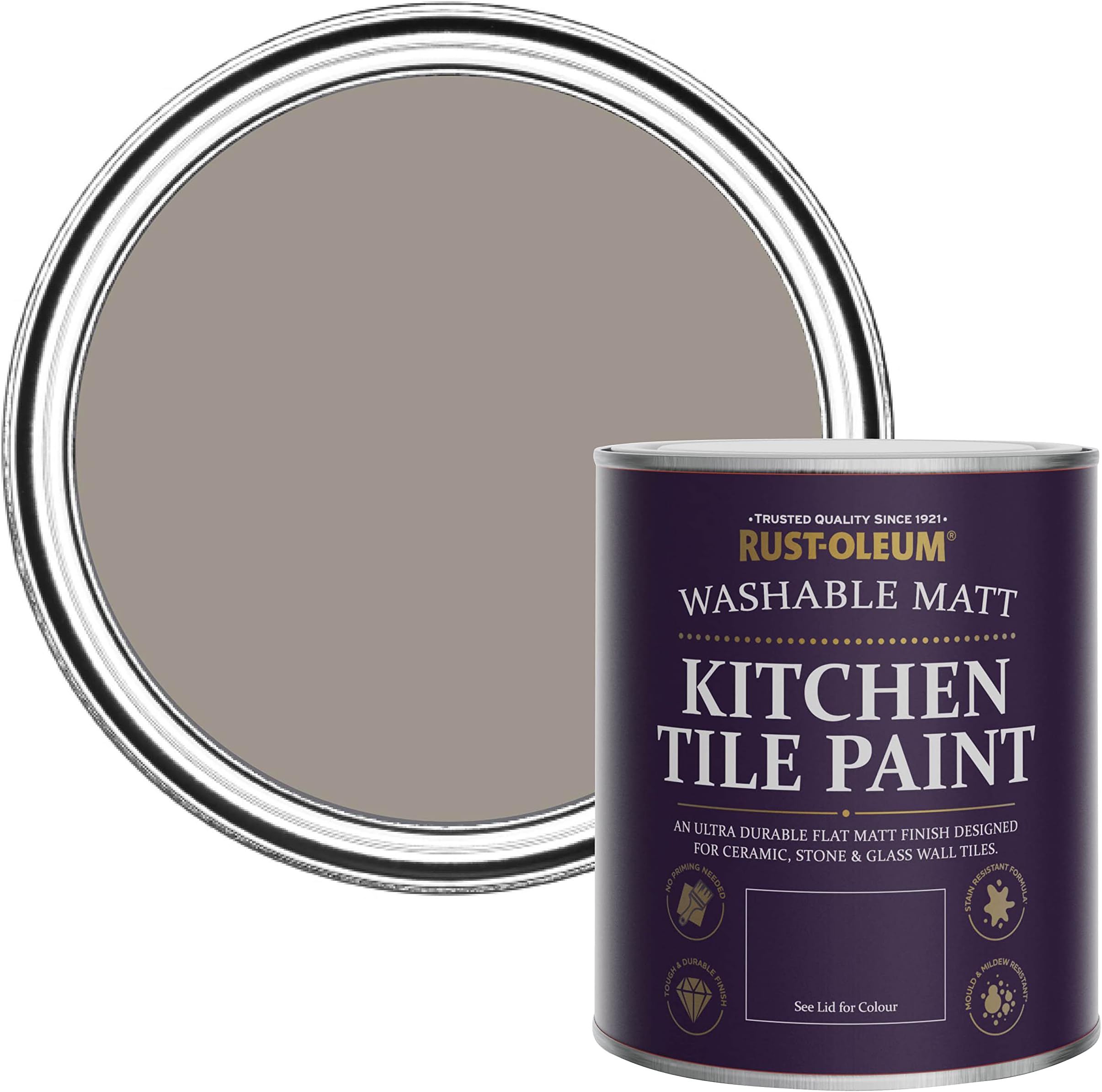 Rust-Oleum Brown water resistant Kitchen Tile Paint in Matt Finish - Whipped Truffle 750ml