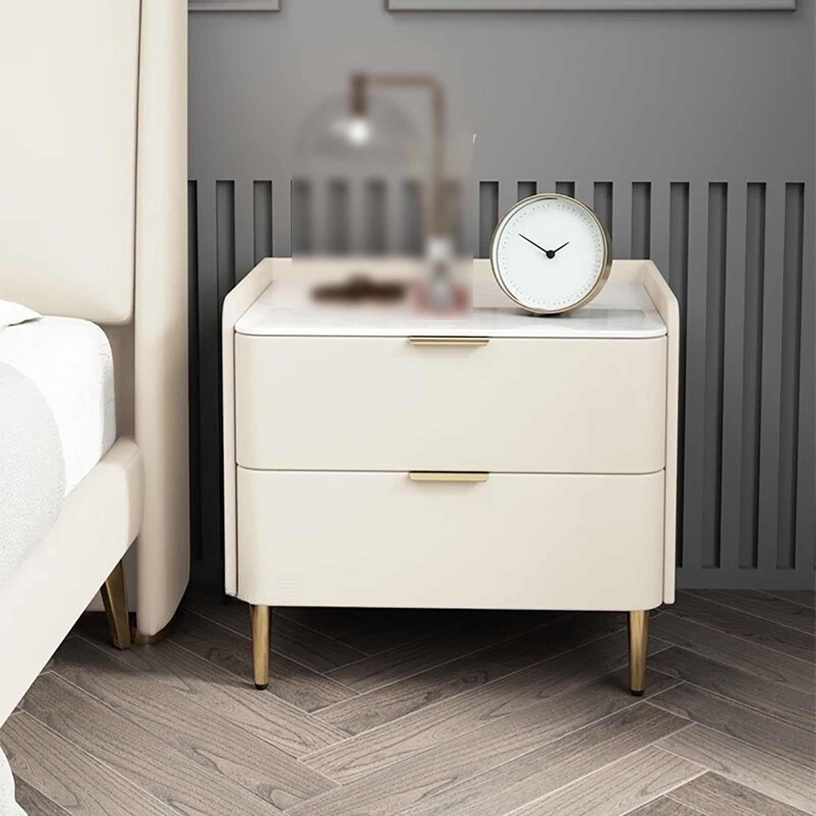 MTSYXYM Furniture Storage Cabinet,Double Drawer Nightstand,2 drawer nightstand,with Tapered Legs,for Small Spaces Bedroom,Bedroom Bedside Living Room Bedroom Furniture.(Size:35x40x48cm,Color:Style2)