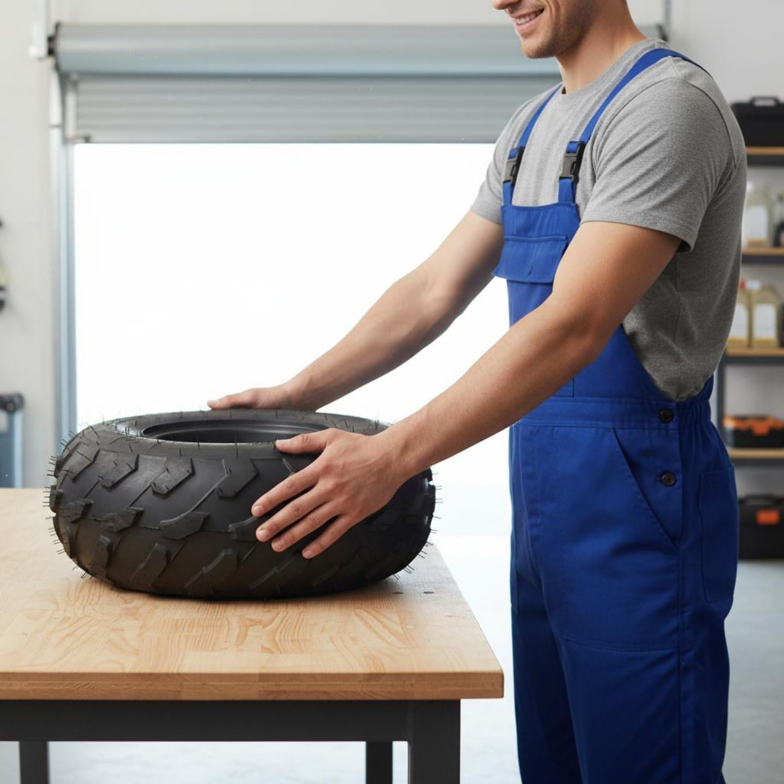 rockible Pneumatico Fuoristrada Go Kart Ruota con Cerchio Assemblata Aderenza Controllo Struttura Tubeless Affidabile Acciaio Solido E Gomma Adatto a Sabbia, Cerchio Nero A Tre Fori