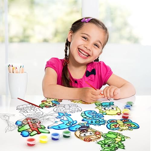 Miniatura 4 de VKPI Gran actividad de atrapasoles, kit de arte para pintar tu propia ventana, regalo de cumpleaños para niños, divertidos kits de arte y